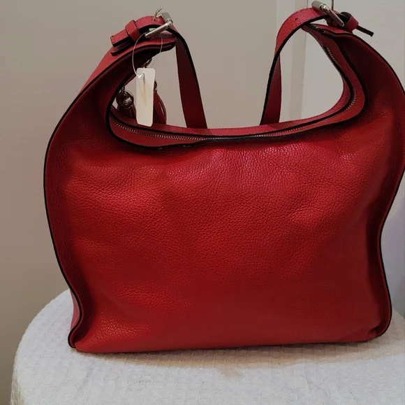 Red handbag genuine leather - Picture 10 of 16